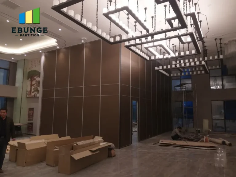 movable partition wall panel stacking for conference room project