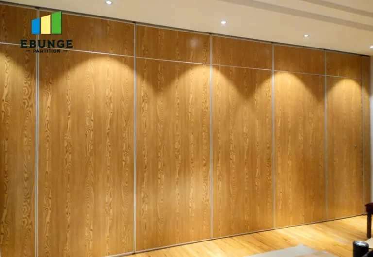 retractable partition wall in a modern exhibition hall