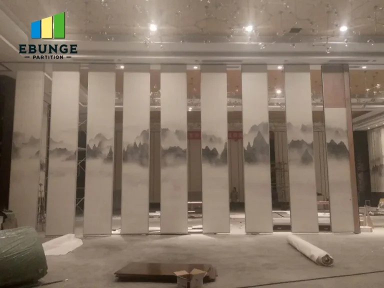 movable partition panel stacking commercial project example