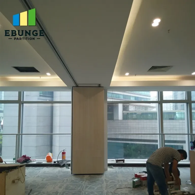 of a sliding folding wall dividing a large meeting room