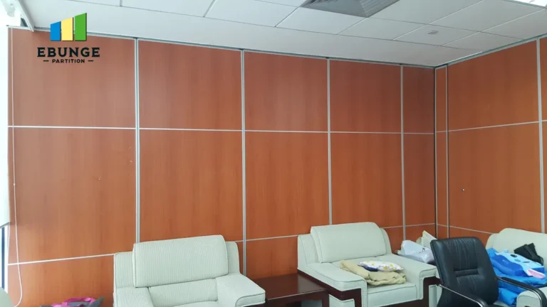 sliding wall system in a modern hotel conference room