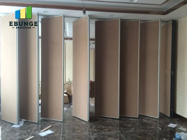 sliding wall system in a hotel restaurant private room