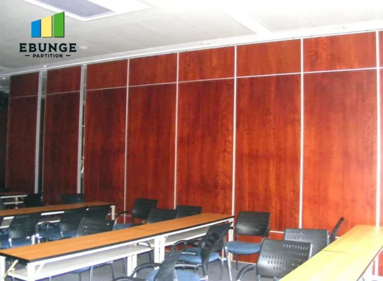folding partition room divider in a hotel ballroom