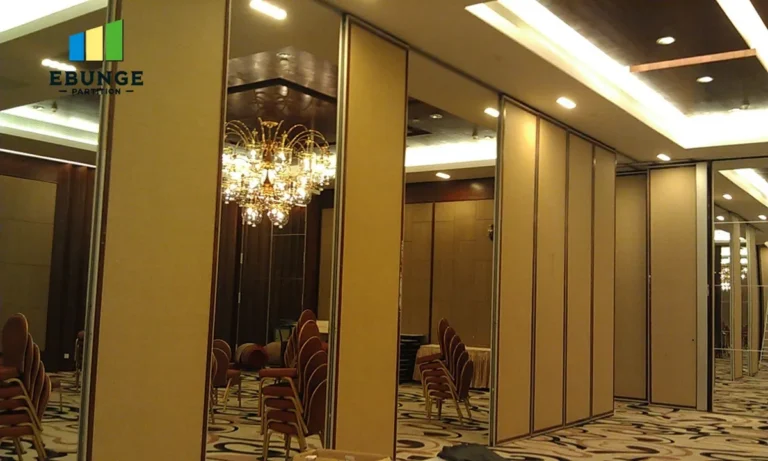 steel movable partitions in a conference room with acoustic panels