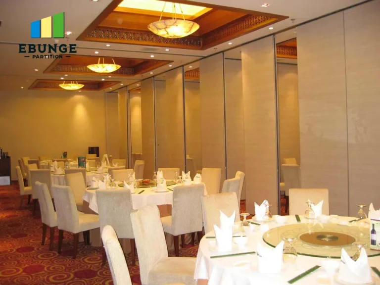 retractable partition wall panel stacking layout