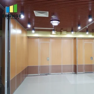 sliding partition wall finish options for exhibition halls with acoustic panels