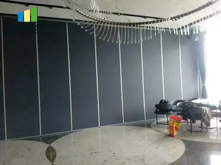 folding partitions for office meeting room with acoustic panels