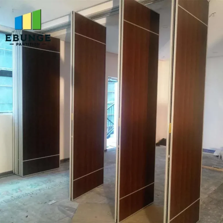 retractable partition wall dividing a large community hall