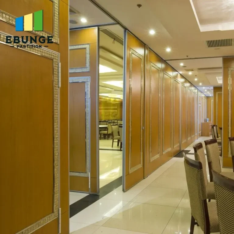 acoustic movable partition wall in a modern office meeting room