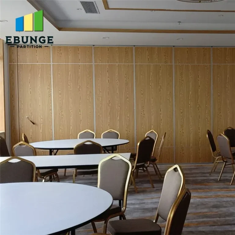 of the sliding folding wall closed to create two separate training rooms
