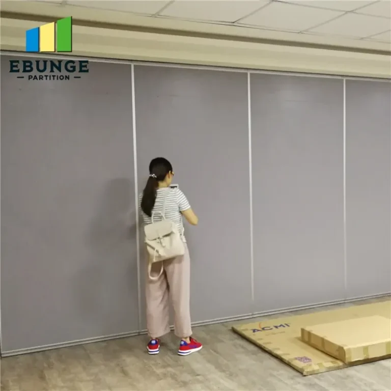 school hall with movable partition wall in open position