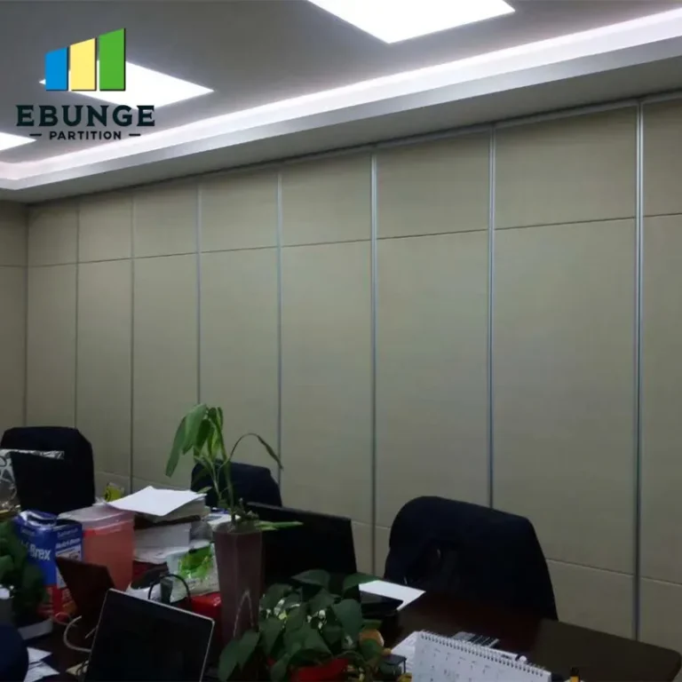 folding partition wall systems in a community center with acoustic panels