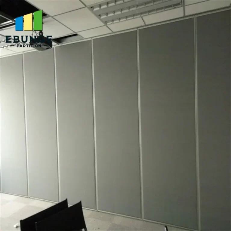 of folding wall system in a hospital consultation room with acoustic panels