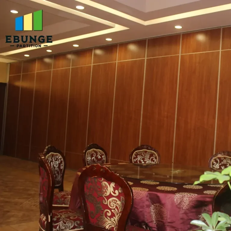 training center with movable partition walls in open position