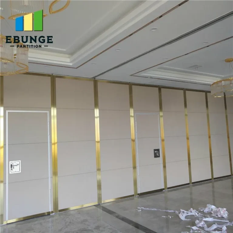 of a sliding folding wall dividing a training room into two spaces