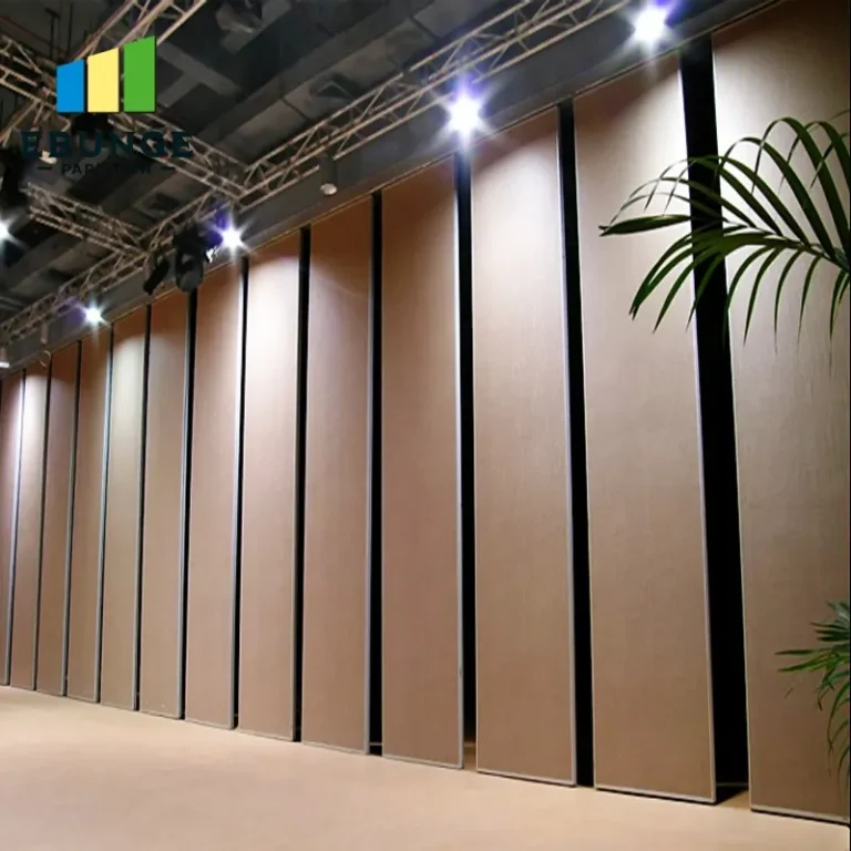 sliding partition wall panels in a modern office meeting room