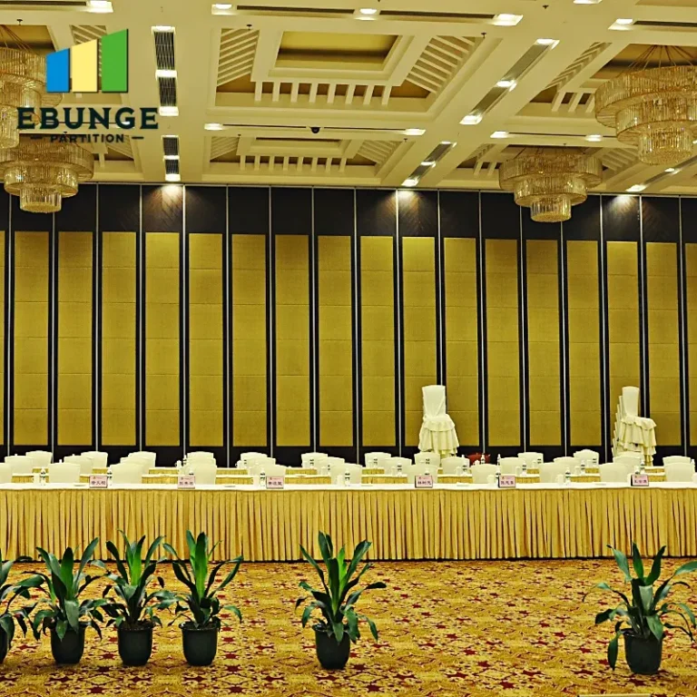 training center with movable partition walls in open position