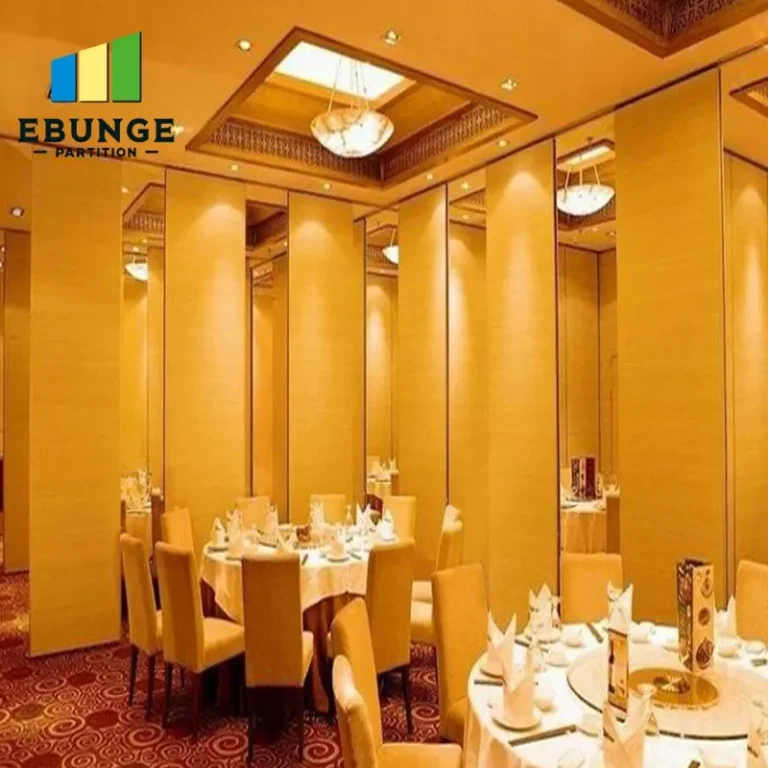 hotel training center with partition walls closed for a seminar