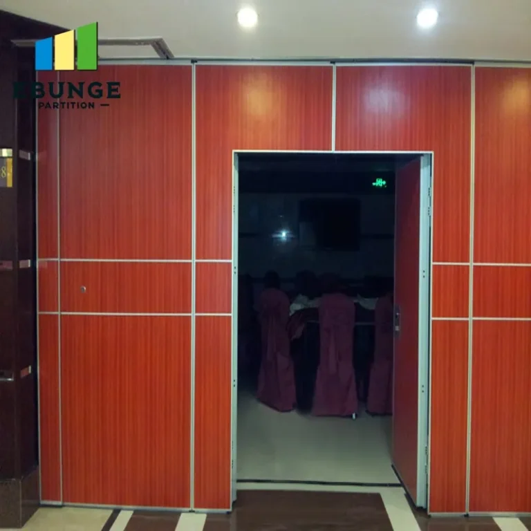 top hung partition installed in a restaurant private room