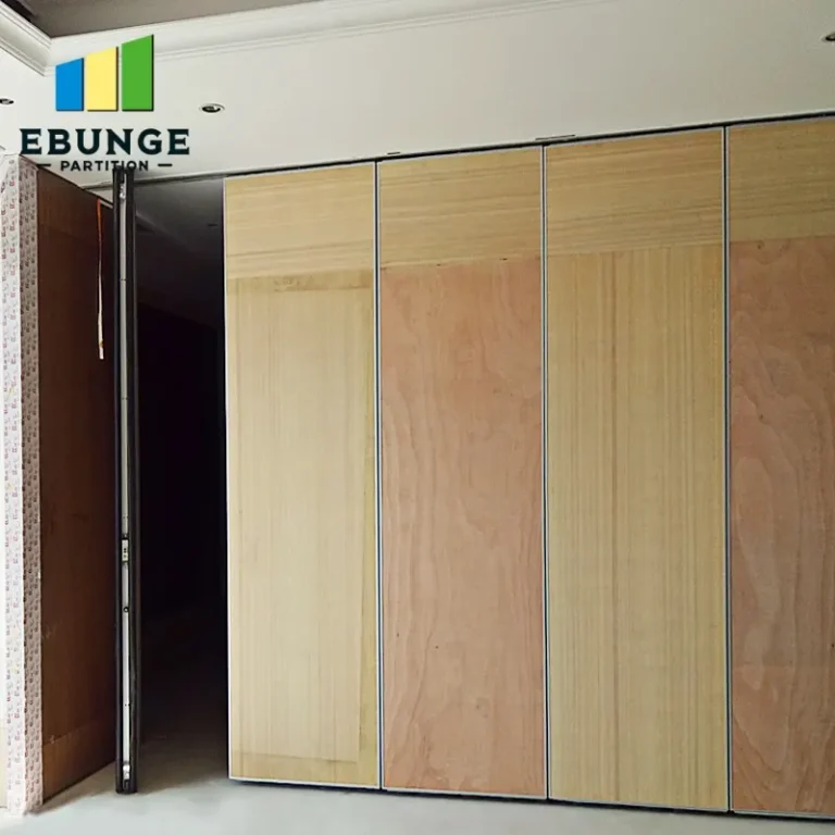 of a movable partition wall in a hotel ballroom