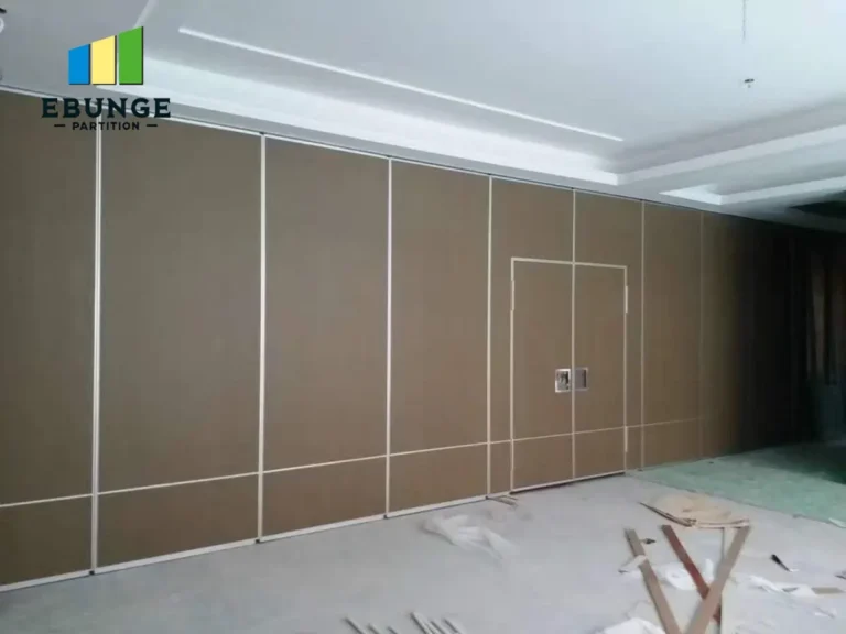 folding partition wall with door in a hospital consultation room