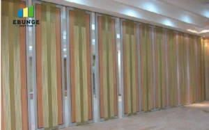 folding movable partition wall in a school hall, acoustic operable wall system