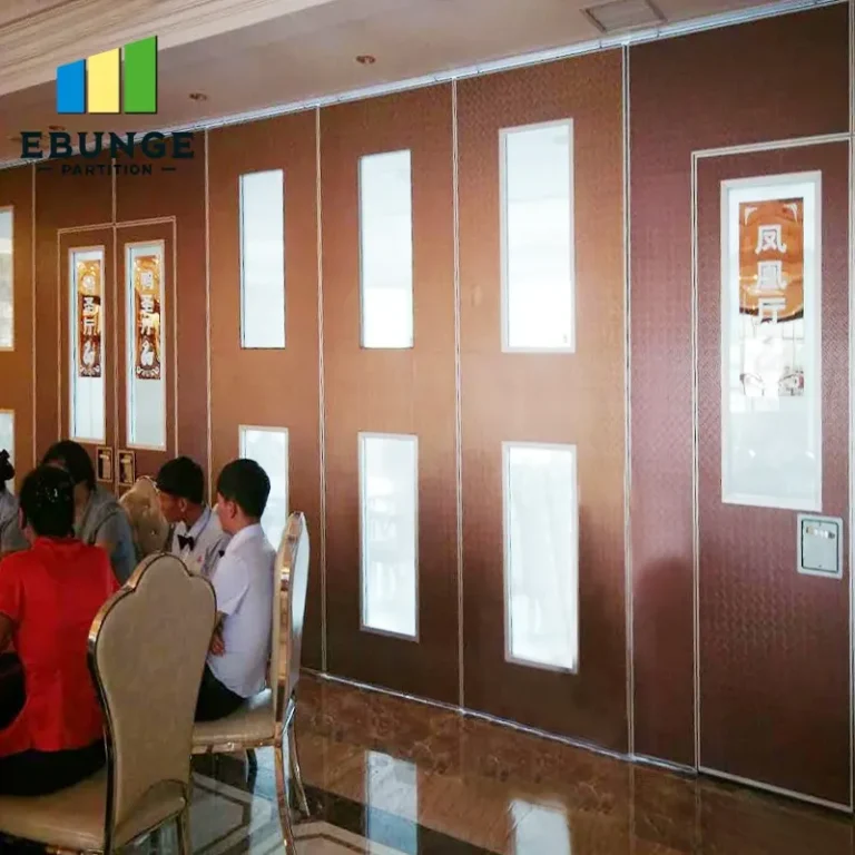 restaurant movable partition panel stacking layout