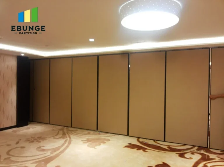 restaurant movable partition panel stacking layout