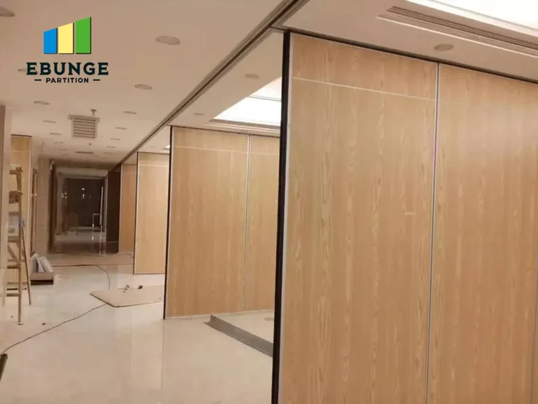 movable walls in a conference room with acoustic panels