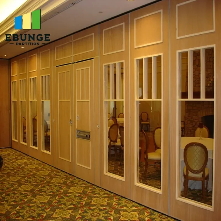 various finish options for the flexible partition wall (fabric, wood, laminate)