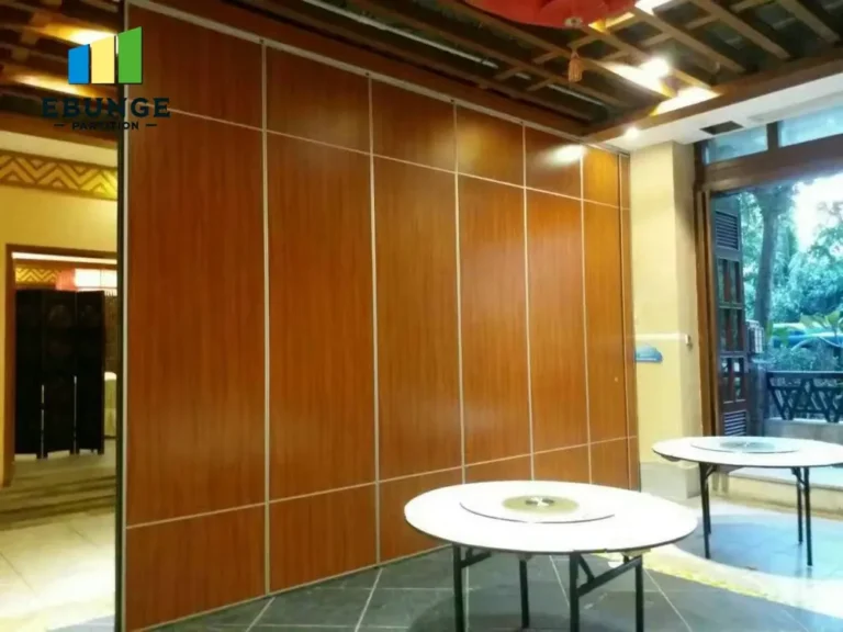 hotel conference room with acoustic partitions in open configuration