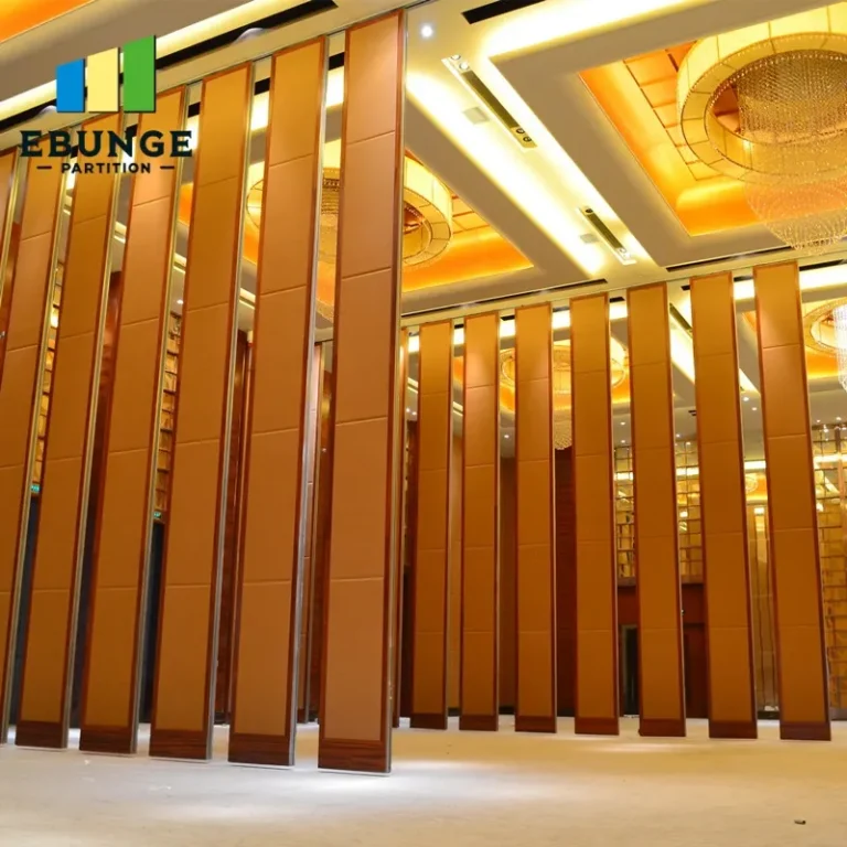 acoustic partition in a training center with sound-absorbing panels