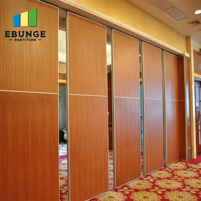 of a hotel banquet hall divided by movable partition walls