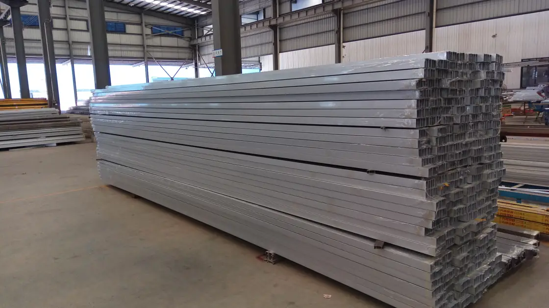 Aluminum partition profile stock in a factory