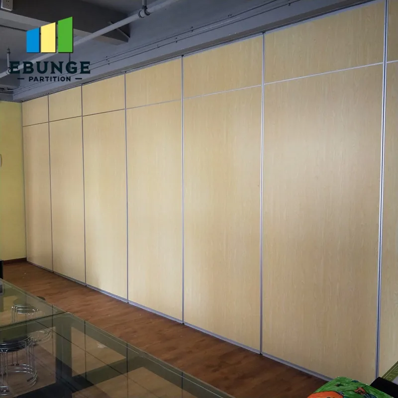 Real wood-look partition panels beside a wood-look finished floor