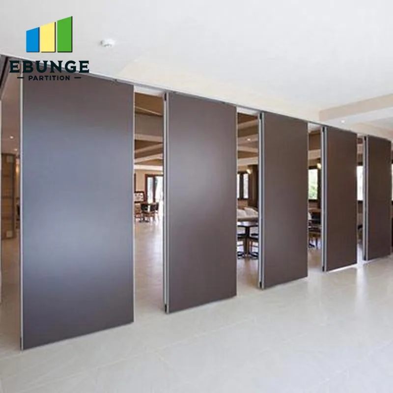 Real movable panels spaced in an open room arrangement
